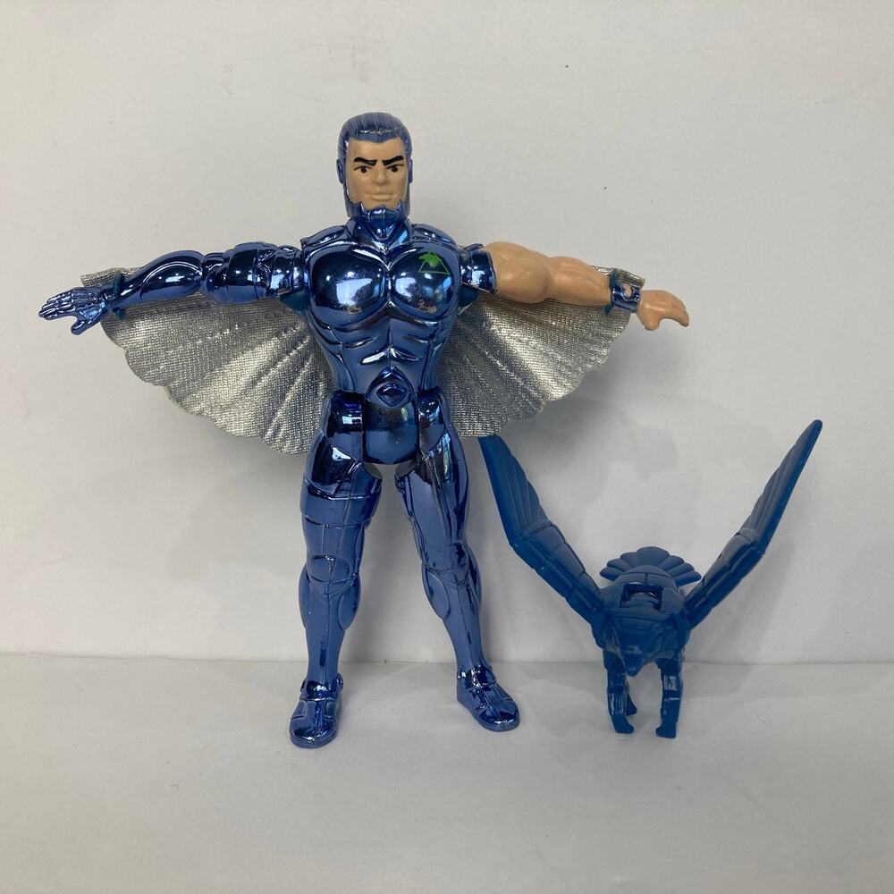 Vintage Kenner SilverHawks Steelwill & Stronghold Telepix Blue Action Figure